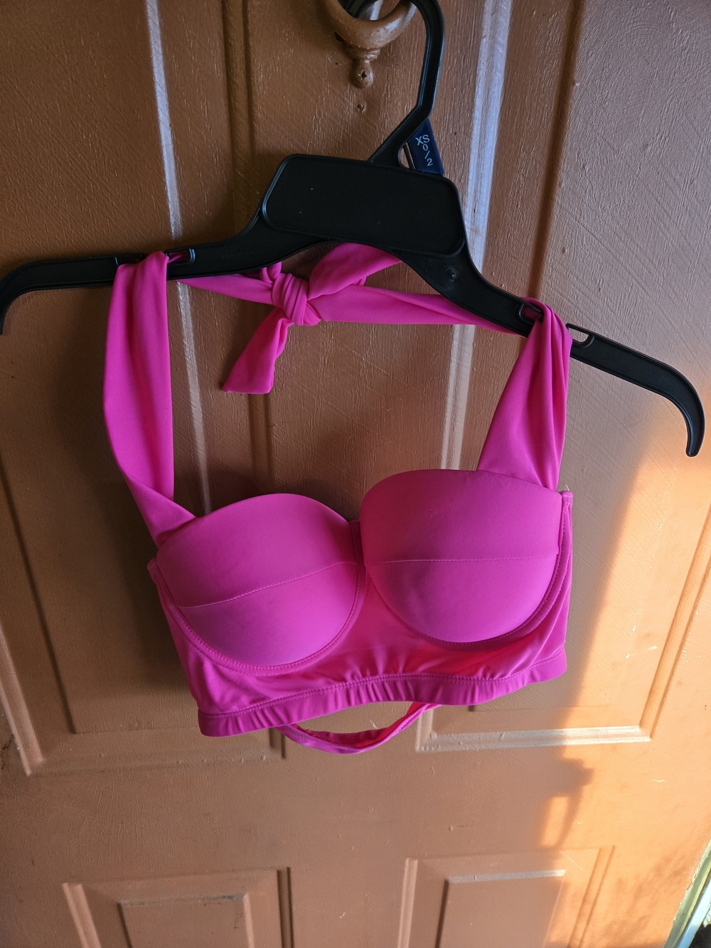 Women’s Padded Halter Bikini Top - Hot Pink
